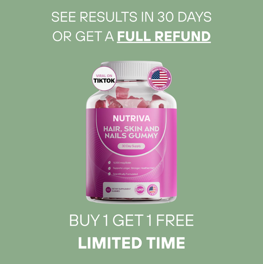 NUTRIVA - Biotin Gummies for Hair, Skin & Nails Growth
